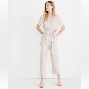 Madewell Striped Puff-Sleeve Tapered Jumpsuit 4